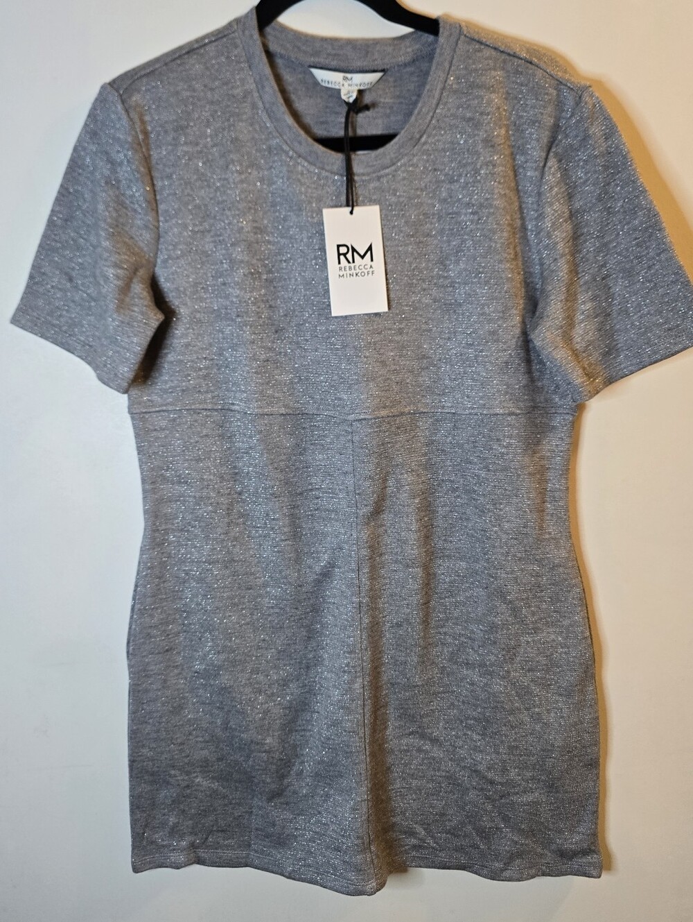 Rebecca Minkoff Short Sleeve Grey Sparkly Dress